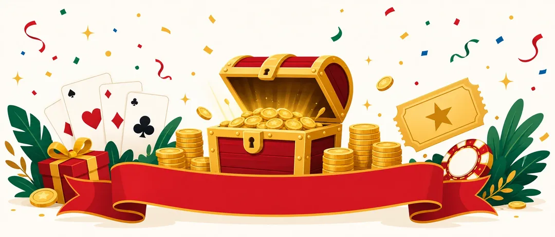 Ilustrasi peti harta karun emas — klaim bonus Joybola
